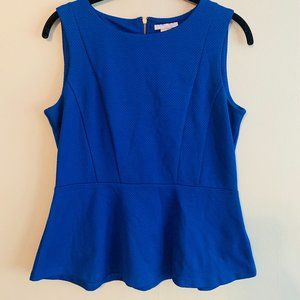H&M Sleeveless Blue Peplum Top